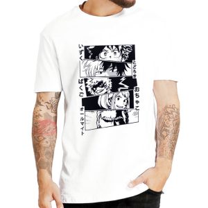 t shirt homme my hero academia personnages manga