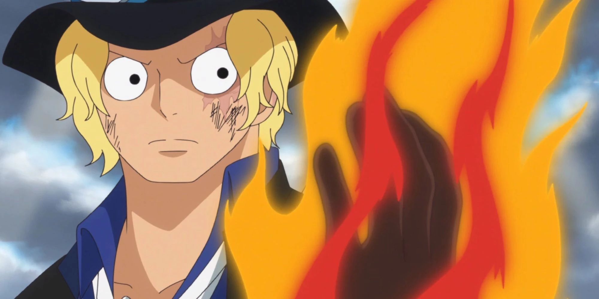 Sabo avec une cicatrice sur le visage dans One Piece.