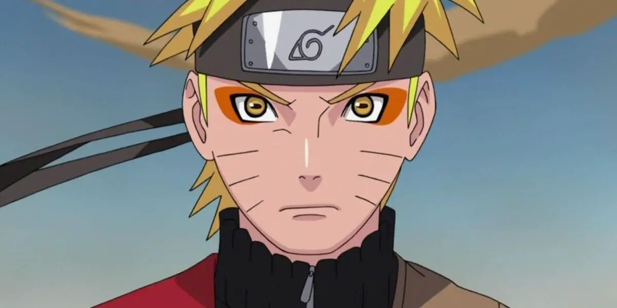 Naruto Uzumaki dans une bataille en mode Sage dans Naruto Shippuuden.