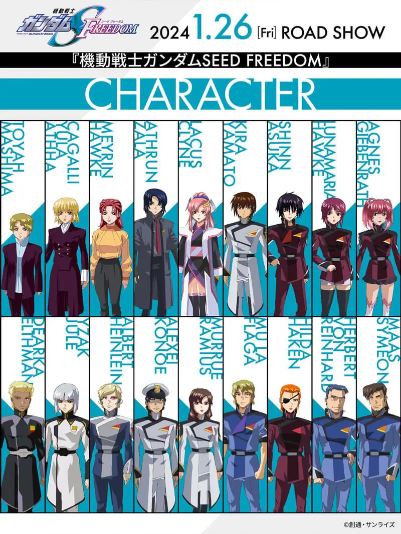 personnages film Mobile Suit Gundam SEED FREEDOM
